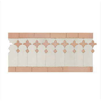 Mosaic House Moroccan tile Zanar 1-22 White Light Pink  zellige, mosaic, zellij, border, glaze, traditional, classic 